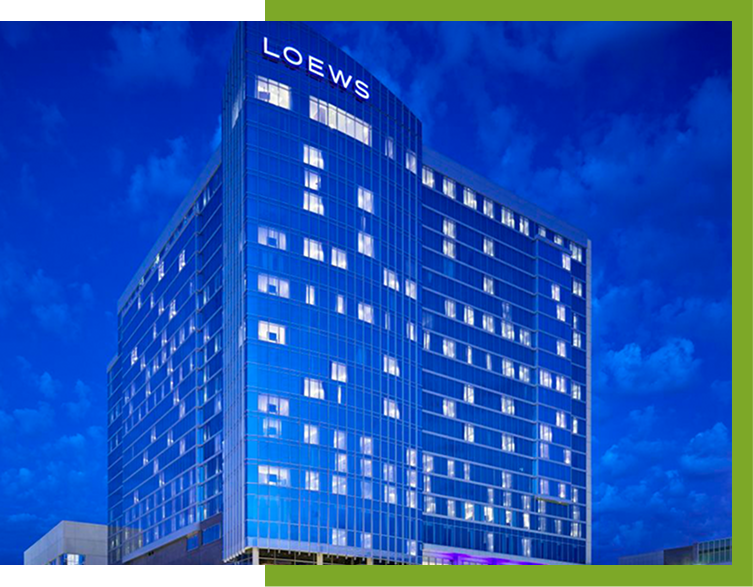 Group 425 The modern exterior of the Loews Kansas City Hotel, the host venue for the NAAAP Leadership Convention 2025.